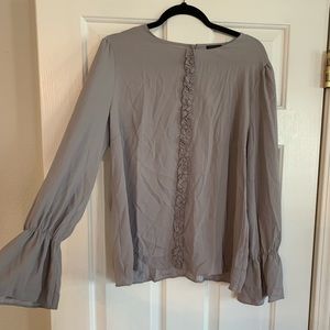 Gray ruffle detail blouse